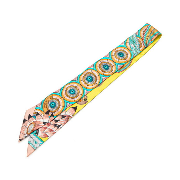 Hermes Hermès Twilly "The Savana Dance" Savanna Dance Scarf, Multicolor Silk,... - Picture 1 of 6